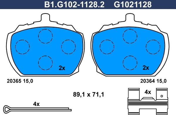Galfer B1.G102-1128.2 - Гальмівні колодки, дискові гальма avtolavka.club