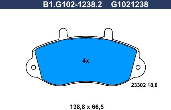 Galfer B1.G102-1238.2 - Гальмівні колодки, дискові гальма avtolavka.club