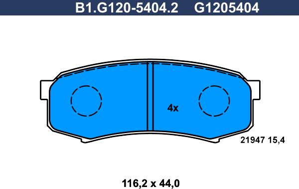 Galfer B1.G120-5404.2 - Гальмівні колодки, дискові гальма avtolavka.club