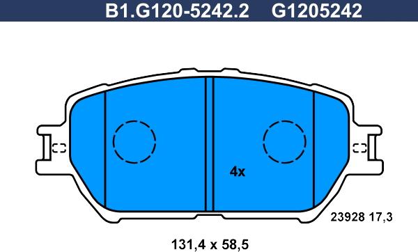 Galfer B1.G120-5242.2 - Гальмівні колодки, дискові гальма avtolavka.club