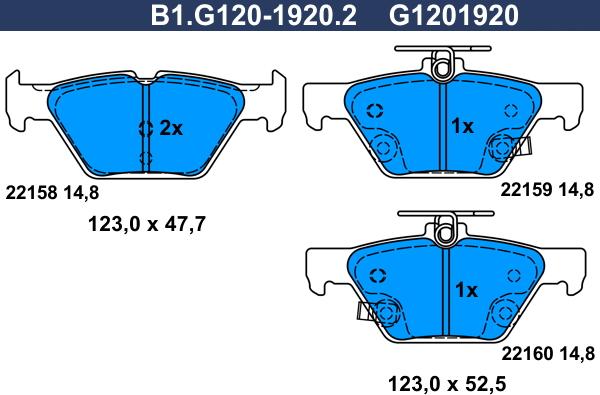 Galfer B1.G120-1920.2 - Гальмівні колодки, дискові гальма avtolavka.club