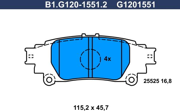 Galfer B1.G120-1551.2 - Гальмівні колодки, дискові гальма avtolavka.club