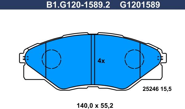 Galfer B1.G120-1589.2 - Гальмівні колодки, дискові гальма avtolavka.club