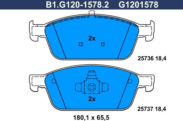 Galfer B1.G120-1578.2 - Гальмівні колодки, дискові гальма avtolavka.club