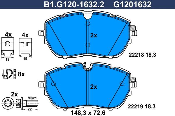 Galfer B1.G120-1632.2 - Гальмівні колодки, дискові гальма avtolavka.club