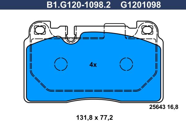 Galfer B1.G120-1098.2 - Гальмівні колодки, дискові гальма avtolavka.club