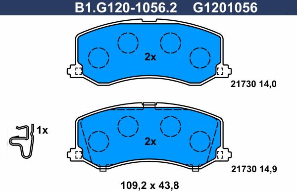 Galfer B1.G120-1056.2 - Гальмівні колодки, дискові гальма avtolavka.club