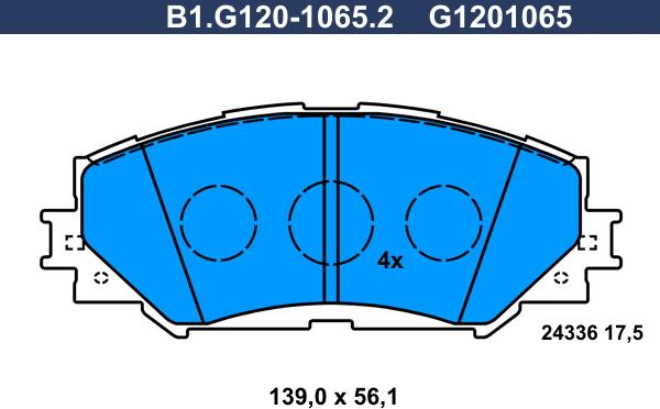 Galfer B1.G120-1065.2 - Гальмівні колодки, дискові гальма avtolavka.club