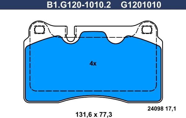 Galfer B1.G120-1010.2 - Гальмівні колодки, дискові гальма avtolavka.club