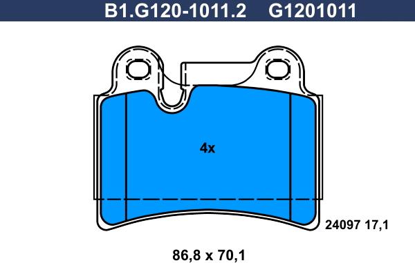 Galfer B1.G120-1011.2 - Гальмівні колодки, дискові гальма avtolavka.club