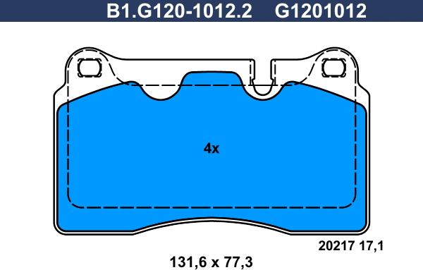 Galfer B1.G120-1012.2 - Гальмівні колодки, дискові гальма avtolavka.club