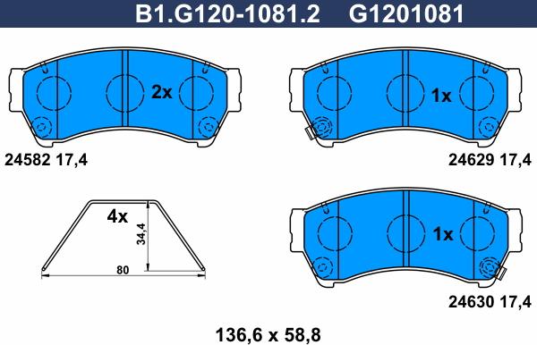 Galfer B1.G120-1081.2 - Гальмівні колодки, дискові гальма avtolavka.club