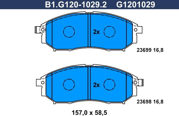 Galfer B1.G120-1029.2 - Гальмівні колодки, дискові гальма avtolavka.club
