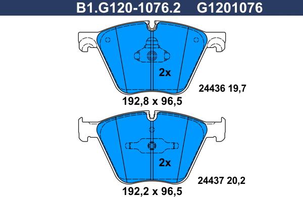 Galfer B1.G120-1076.2 - Гальмівні колодки, дискові гальма avtolavka.club