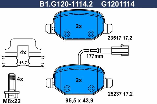 Galfer B1.G120-1114.2 - Гальмівні колодки, дискові гальма avtolavka.club