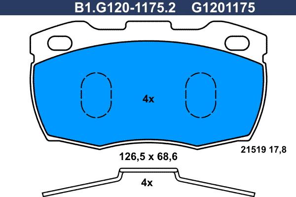 Galfer B1.G120-1175.2 - Гальмівні колодки, дискові гальма avtolavka.club