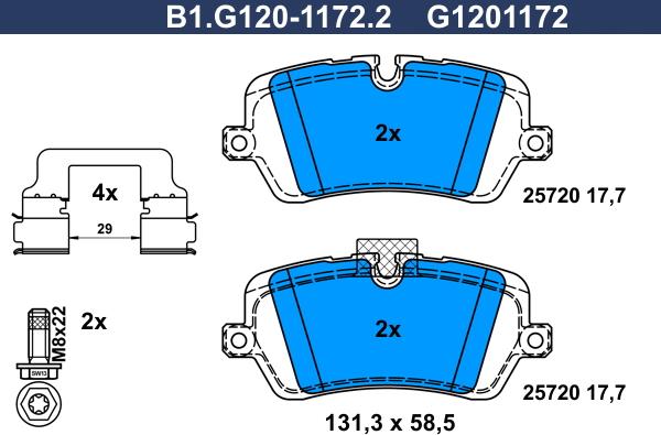 Galfer B1.G120-1172.2 - Гальмівні колодки, дискові гальма avtolavka.club