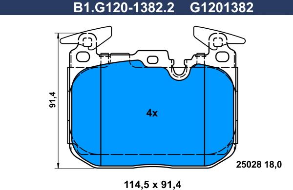 Galfer B1.G120-1382.2 - Гальмівні колодки, дискові гальма avtolavka.club