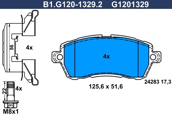 Galfer B1.G120-1329.2 - Гальмівні колодки, дискові гальма avtolavka.club