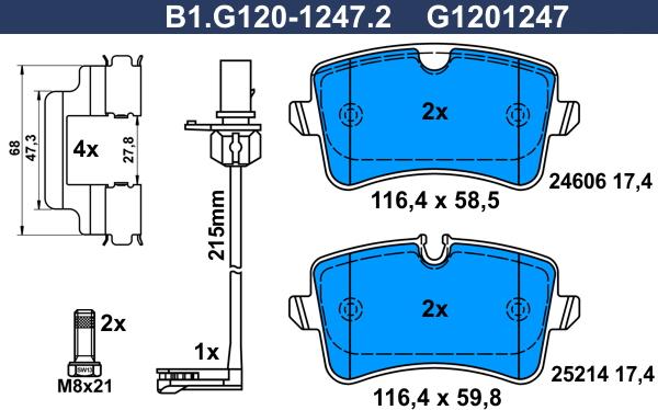 Galfer B1.G120-1247.2 - Гальмівні колодки, дискові гальма avtolavka.club