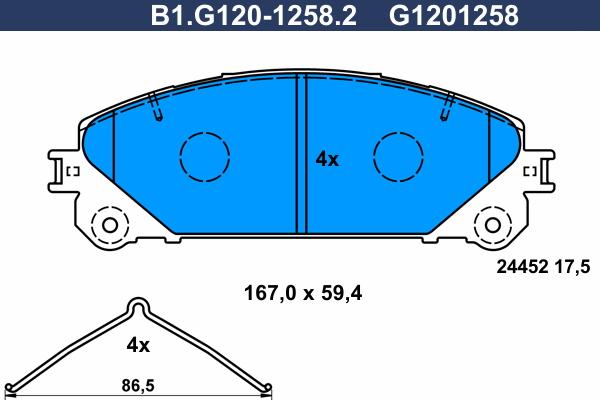 Galfer B1.G120-1258.2 - Гальмівні колодки, дискові гальма avtolavka.club