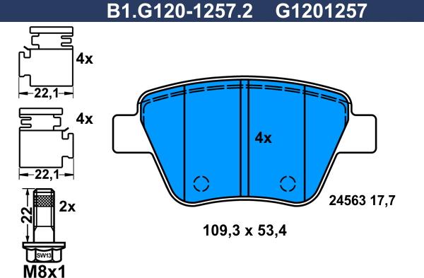 Galfer B1.G120-1257.2 - Гальмівні колодки, дискові гальма avtolavka.club