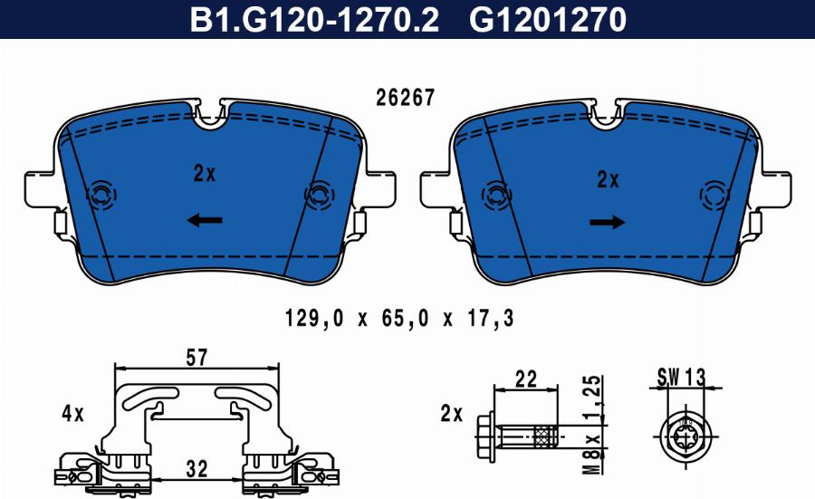 Galfer B1.G120-1270.2 - Гальмівні колодки, дискові гальма avtolavka.club