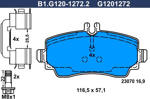 Galfer B1.G120-1272.2 - Гальмівні колодки, дискові гальма avtolavka.club