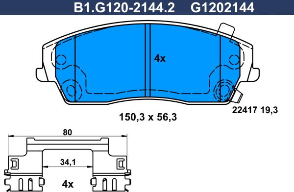 Galfer B1.G120-2144.2 - Гальмівні колодки, дискові гальма avtolavka.club