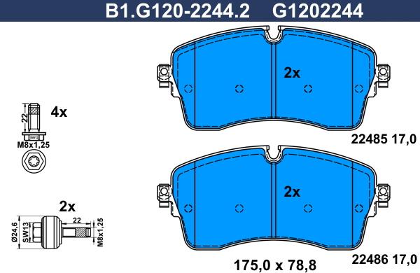 Galfer B1.G120-2244.2 - Гальмівні колодки, дискові гальма avtolavka.club