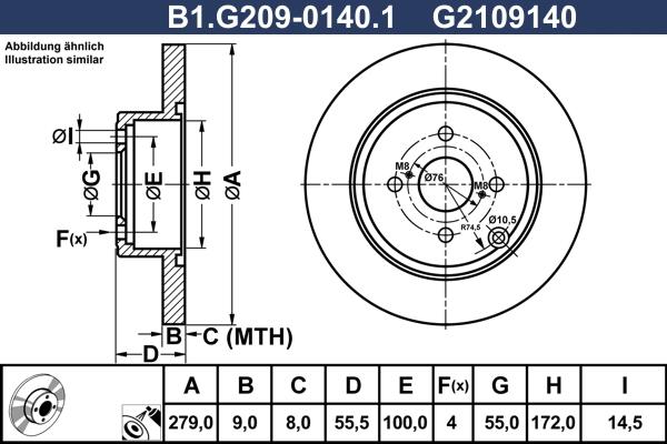 Galfer B1.G209-0140.1 - Гальмівний диск avtolavka.club