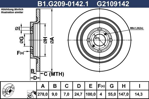 Galfer B1.G209-0142.1 - Гальмівний диск avtolavka.club