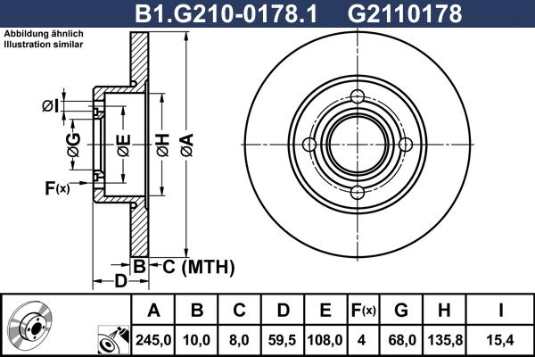 Galfer B1.G210-0178.1 - Гальмівний диск avtolavka.club