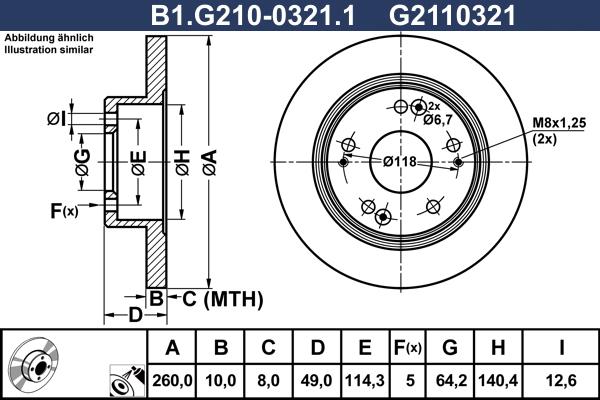 Galfer B1.G210-0321.1 - Гальмівний диск avtolavka.club