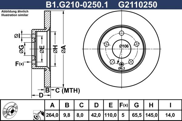 Galfer B1.G210-0250.1 - Гальмівний диск avtolavka.club