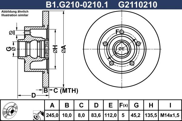 Galfer B1.G210-0210.1 - Гальмівний диск avtolavka.club