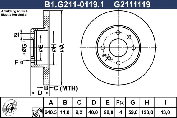 Galfer B1.G211-0119.1 - Гальмівний диск avtolavka.club