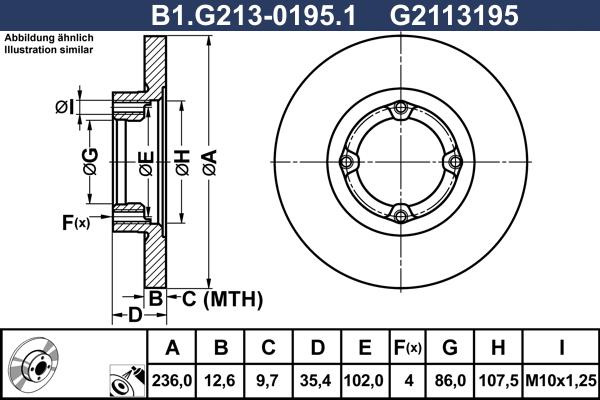 Galfer B1.G213-0195.1 - Гальмівний диск avtolavka.club