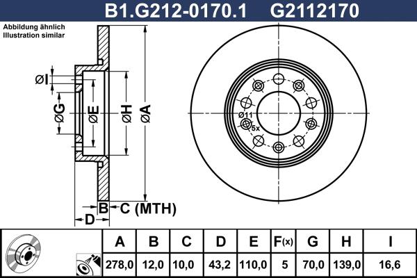 Galfer B1.G212-0170.1 - Гальмівний диск avtolavka.club