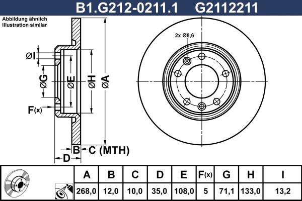 Galfer B1.G212-0211.1 - Гальмівний диск avtolavka.club