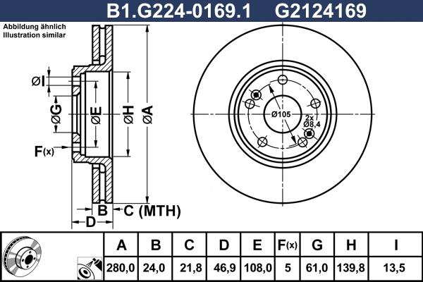 Galfer B1.G224-0169.1 - Гальмівний диск avtolavka.club