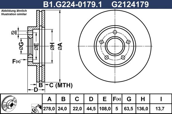 Galfer B1.G224-0179.1 - Гальмівний диск avtolavka.club