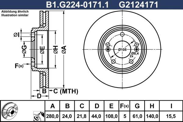 Galfer B1.G224-0171.1 - Гальмівний диск avtolavka.club