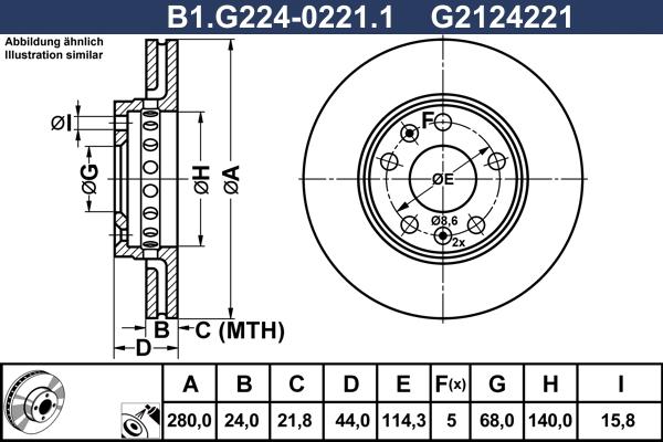 Galfer B1.G224-0221.1 - Гальмівний диск avtolavka.club