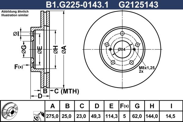 Galfer B1.G225-0143.1 - Гальмівний диск avtolavka.club