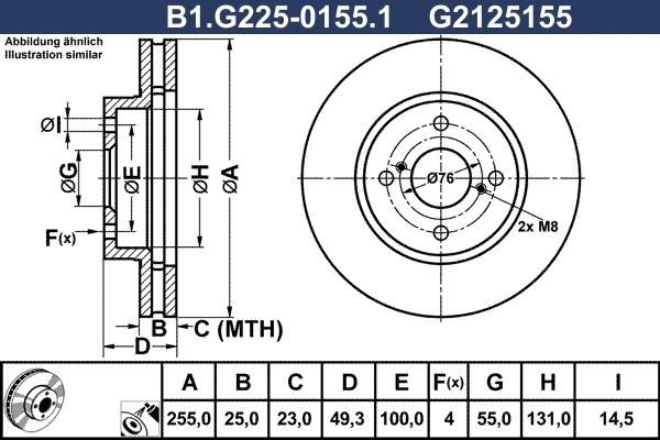 Galfer B1.G225-0155.1 - Гальмівний диск avtolavka.club