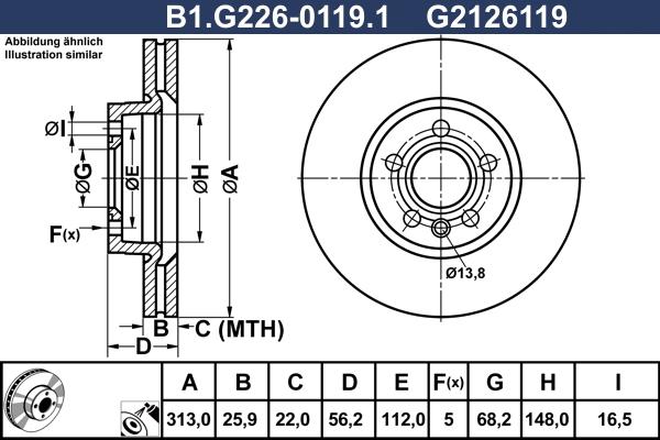 Galfer B1.G226-0119.1 - Гальмівний диск avtolavka.club