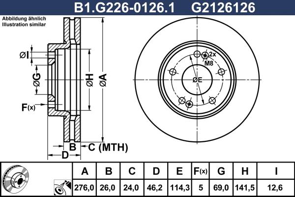 Galfer B1.G226-0126.1 - Гальмівний диск avtolavka.club