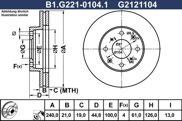 Galfer B1.G221-0104.1 - Гальмівний диск avtolavka.club