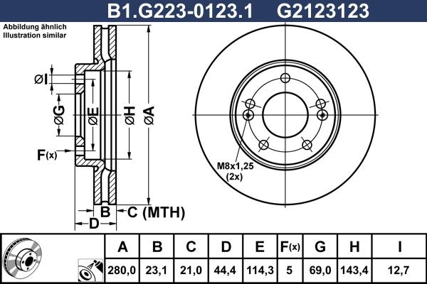 Galfer B1.G223-0123.1 - Гальмівний диск avtolavka.club